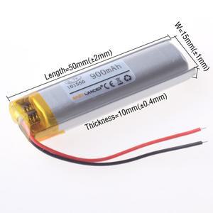 101550 블루투스 헤드폰 DVR 레코더 등록 기관용 3.7V 900mAh 충전식 리튬 이온 폴리머 배터리 Lipo