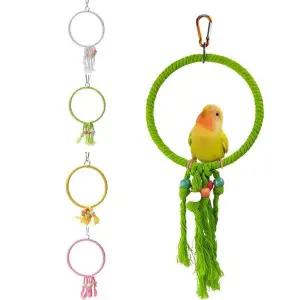[콩심팥심]앵무새 코튼 링 그네 장난감 횟대 새장난감 새놀이터 새케이지
