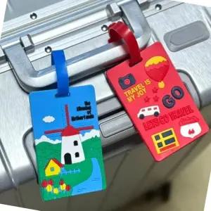 [콩심팥심]실리콘 이름표 캐리어 고정 스트랩 여행 유틸리티 네임택