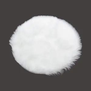 원형 장모러그 (화이트) DK37