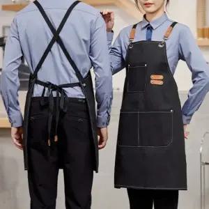 데님 캔버스 앞치마 롱 허리 남녀공용 에이프런 2컬러