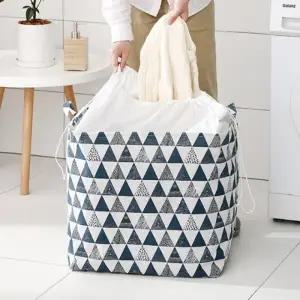 패브릭 일러스트 세탁바구니 40리터 빨래바구니 빨래통 런드리바구니 수납바구니 세탁보관함 빨래방 정리함