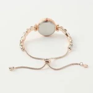 슬라이드 버클 여성 메탈 손목시계 그린