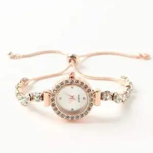 [골드스마일]슬라이드 버클 여성 손목시계 화이트