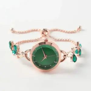 [골드스마일]슬라이드 버클 여성 아날로그 손목시계 그린