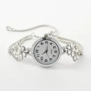 [골드스마일]슬라이드 버클 여성 손목시계 실버