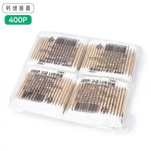 고급나무면봉 100P 4개 위생면봉 멸균 아기 유아 고급면봉 4p중포장