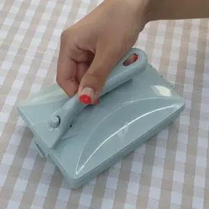 일체형 미니 롤러 빗자루 연블루 책상 방빗자루