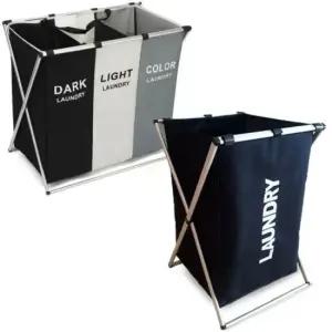 접이식 초간편 런드리 바구니 바스켓 분리형 3칸 대형 접이식빨래바구니 빨래바구니3단