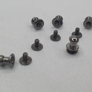 가죽 공예 부자재 단추 솔트 레지 흑니켈 6mm 5P 리지 가방 가죽공에