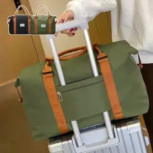 데일리 여행 캠핑 넉넉한 수납 캔버스 무드 보스턴백 소형여행가방