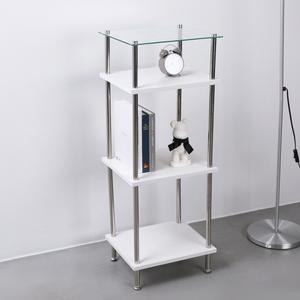 레이 화이트 모듈 수납 선반 장식장 4단 거실 유리 진열장