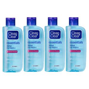클린앤클리어 에센셜 오일컨트롤 클렌징 토너, 100ml, 4개