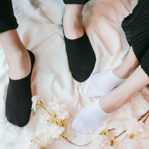[프롬산타] 10켤레 남여 슬로프리스 도톰골지덧신 발목양말/흰/검정/무지/학생/교복/로