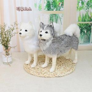 사모예드 인형 귀여운 하얀 강아지 진짜같은 인형 30cm 만화 티류으스