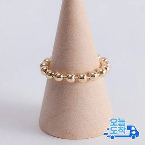 14K 볼 체인 금 반지