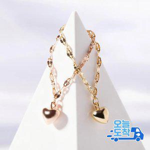 14K 18K 아몬드 스타 통하트 딸랑이 체인 금 반지