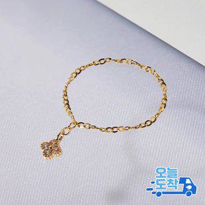14K 벨라 큐빅 T함마링 체인 금 반지