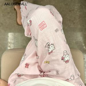 여름잠옷 헬로키티 프린팅 AALONEMALL 여성홈웨어 파자마바지 편안한 수면