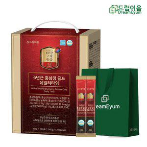 드림이음 6년근 홍삼정 골드 스틱 데일리타임 10g x 100포 1박스(쇼핑백증정)