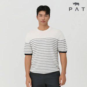 [PAT 남성] 스트라이프 라운드넥 니트_1J53301