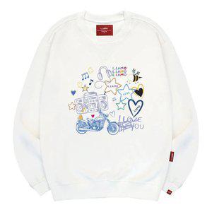 엘라모 3M 아이러브뮤직 맨투맨 남녀공용 빅사이즈 S~4XL