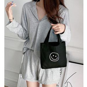 스마일 미니 토트백 2color 손가방 캔버스 에코백