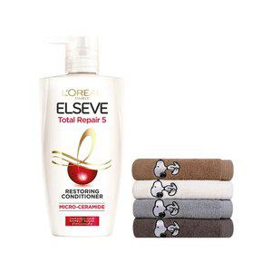 로레알파리 토탈리페어5 컨디셔너 375ml + 스누피 타올