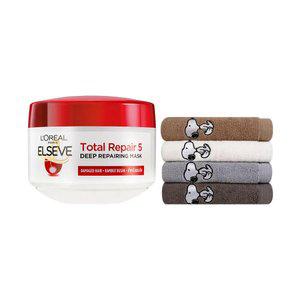 로레알파리 토탈리페어5 마스크 200ml + 스누피 타올