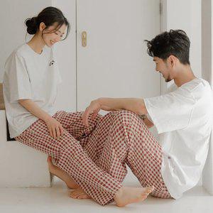 [10%] 파란 가을맞이 커플잠옷 파자마 홈웨어 긴팔 반팔 순면 원피스