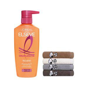 로레알파리 드림랭스 샴푸 400ml + 스누피 타올