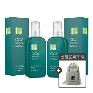 [선물용파우치] 시카 그린티 남자 올인원로션 2개 200ml+200ml(정품)+선물용파우치