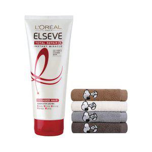 로레알파리 토탈리페어5 헤어팩 170ml + 스누피 타올