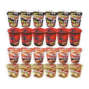 농심 신라면컵, 62g, 6개 + 튀김우동컵, 62g, 6개 + 새우탕컵, 67g, 6개 + 짜파게티범