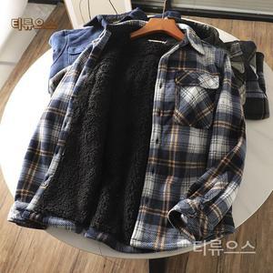 남자기모셔츠 털남방 보아털 체크남방 겨울셔츠 정장 티류으스