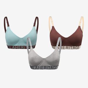[휠라 언더웨어] 아웃핏 시즈널 배색 노와이어 브라 3종 택 (FI4BAG3446F_3SKU)