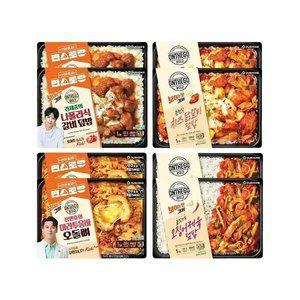 온더고 편스토랑 세트4(치즈닭갈비덮밥2,갈비덮밥2,마라툼바오돌뼈2,오징어제육2)
