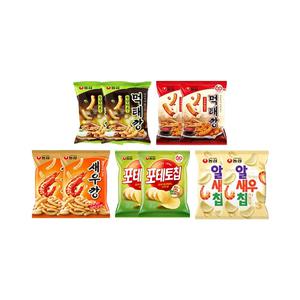 먹태깡세트4 (먹태깡고추마요, 2개, 먹태깡, 2개, 새우깡, 2개, 포테토칩, 2개, 알새우