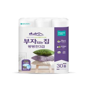 모나리자 부자되는집 빵빵한 3겹 화장지 30m 30롤