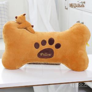 강아지 발바닥 브라운 뼈다귀인형 거실 쿠션 베개 티류으스