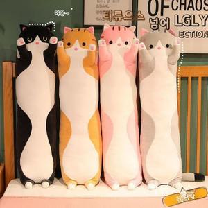 귀여운 대형 고양이 바디필로우 롱 쿠션 수면 찰떡 모찌 애착 베개 인형-70cm 티류으스