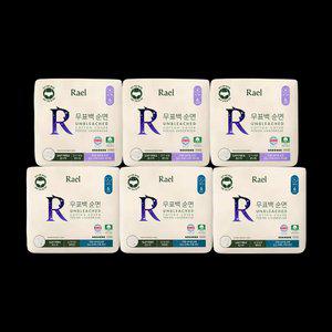 라엘 무표백 순면커버 입는오버나이트 6개입 (M/L) 6팩