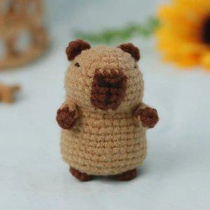 카피바라 손뜨개 네잎크로버인형 만들기 DIY 뜨개질 인형 수제 키링 열쇠고리 DYI
