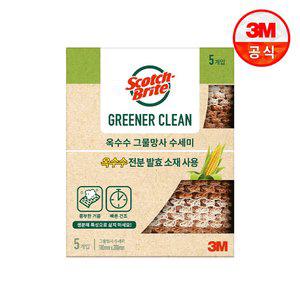 [3M]내츄럴 옥수수 그물망사 수세미 5입