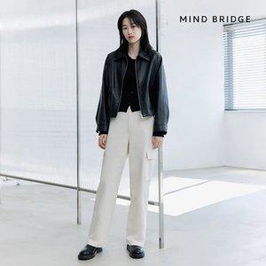 (택가 99,000) 마인드브릿지 여성 와이드 에크루 카고 팬츠 MYPT2212