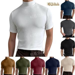 남성 반팔터틀넥 반폴라 폴라티 반목 목폴라티 티류으스