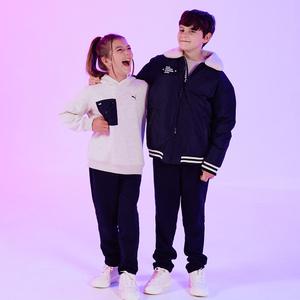푸마 다운점퍼+팬츠+후드티 3종세트 유아동 키즈 주니어 성인 단체복 패밀리룩