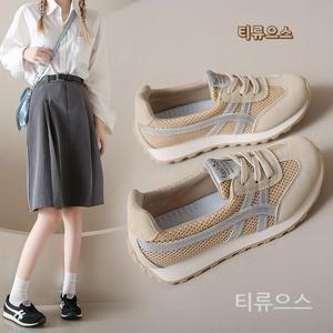 키높이 6cm 자연 증가 메쉬 어퍼 트레이닝화 여성 니트운동화 여성 워킹화 티류으스