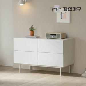 장인가구 리비오 높은 2단 와이드 원터치 거실 다용도 옷 서랍장 1200