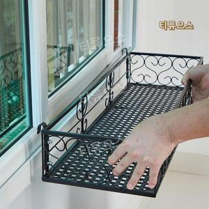 창문선반 창틀브라켓 벽걸이철망방형 30x20x12 창틀화분걸이 벽 베란다철제선반 티류으